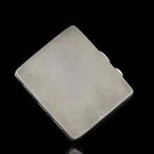 Load image into Gallery viewer, Art Deco Sterling Silver Cigarette Case with Green Enamel Guilloche Sunburst Ray - Joseph Gloster 1936
