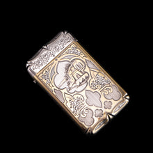 Load image into Gallery viewer, Antique French Solid Silver Parcel Gilt Cigarette Case with Engraved Scenes - 19th c.
