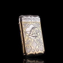 Load image into Gallery viewer, Antique French Solid Silver Parcel Gilt Cigarette Case with Engraved Scenes - 19th c.
