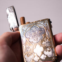 Load image into Gallery viewer, Antique French Solid Silver Parcel Gilt Cigarette Case with Engraved Scenes - 19th c.
