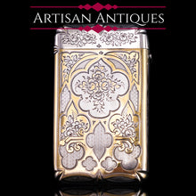 Load image into Gallery viewer, Antique French Solid Silver Parcel Gilt Cigarette Case with Engraved Scenes - 19th c.

