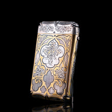 Load image into Gallery viewer, Antique French Solid Silver Parcel Gilt Cigarette Case with Engraved Scenes - 19th c.
