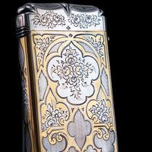 Load image into Gallery viewer, Antique French Solid Silver Parcel Gilt Cigarette Case with Engraved Scenes - 19th c.
