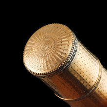 Load image into Gallery viewer, Antique French Solid Silver Gilt Box Cylindrical Etui, Engine Turned Guilloche Design - c.1890
