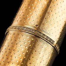Load image into Gallery viewer, Antique French Solid Silver Gilt Box Cylindrical Etui, Engine Turned Guilloche Design - c.1890

