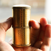 Load image into Gallery viewer, Antique French Solid Silver Gilt Box Cylindrical Etui, Engine Turned Guilloche Design - c.1890
