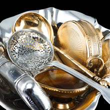 Load image into Gallery viewer, Antique Frenchy Solid Silver Gilt Vermeil Circular Box - c.1900

