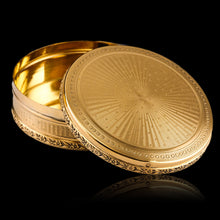 Load image into Gallery viewer, Antique Frenchy Solid Silver Gilt Vermeil Circular Box - c.1900
