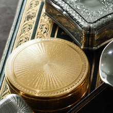 Load image into Gallery viewer, Antique Frenchy Solid Silver Gilt Vermeil Circular Box - c.1900
