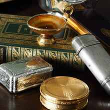Load image into Gallery viewer, Antique Frenchy Solid Silver Gilt Vermeil Circular Box - c.1900

