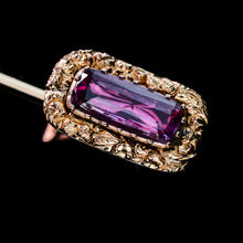 Load image into Gallery viewer, Antique Georgian 15ct Gold Amethyst Stick Pin/Tie Pin/Brooch - c.1810
