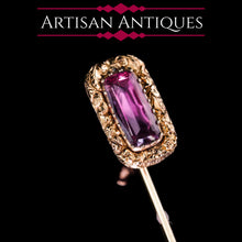 Load image into Gallery viewer, Antique Georgian 15ct Gold Amethyst Stick Pin/Tie Pin/Brooch - c.1810
