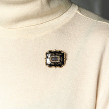 Load image into Gallery viewer, Antique Georgian 14ct Gold Mourning Brooch with Seed Pearls &amp; Black Enamel - c.1800
