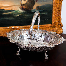 Load image into Gallery viewer, Antique Georgian Solid Silver Basket Rococo Revival Shell &amp; Pierced Design - Robert Garrard 1804
