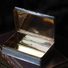 Load image into Gallery viewer, Antique Georgian Solid Silver Large Table Snuff Box Floral Chased Border - Joseph Willmore 1832
