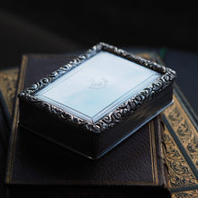 Load image into Gallery viewer, Antique Georgian Solid Silver Large Table Snuff Box Floral Chased Border - Joseph Willmore 1832
