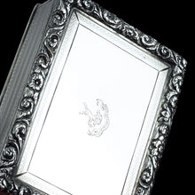 Load image into Gallery viewer, Antique Georgian Solid Silver Large Table Snuff Box Floral Chased Border - Joseph Willmore 1832
