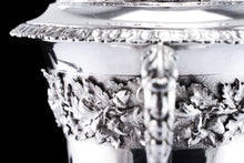 Load image into Gallery viewer, Antique Georgian Solid Silver Cup/Wine Cooler with Lid, Earl Interest - Barnards 1826
