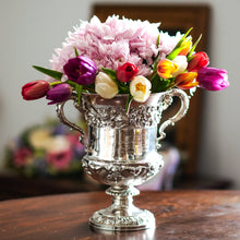 Load image into Gallery viewer, Antique Georgian Solid Silver Cup/Wine Cooler with Lid, Earl Interest - Barnards 1826
