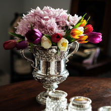 Load image into Gallery viewer, Antique Georgian Solid Silver Cup/Wine Cooler with Lid, Earl Interest - Barnards 1826
