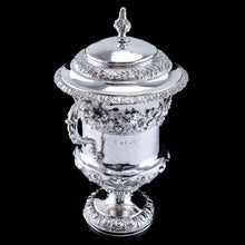 Load image into Gallery viewer, Antique Georgian Solid Silver Cup/Wine Cooler with Lid, Earl Interest - Barnards 1826
