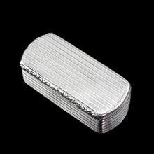 Load image into Gallery viewer, Antique Georgian Solid Silver Snuff Box Oblong Shape with Reeded Lines - Charles Rawlings 1818
