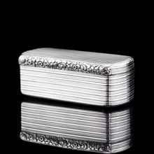 Load image into Gallery viewer, Antique Georgian Solid Silver Snuff Box Oblong Shape with Reeded Lines - Charles Rawlings 1818
