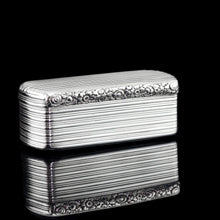 Load image into Gallery viewer, Antique Georgian Solid Silver Snuff Box Oblong Shape with Reeded Lines - Charles Rawlings 1818
