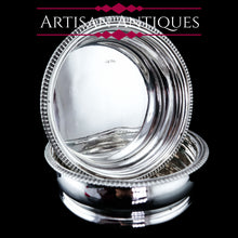 Load image into Gallery viewer, Antique Georgian Regency Solid Silver Coasters with Silver Base - William Eaton 1815
