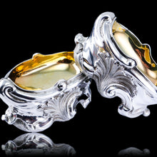 Load image into Gallery viewer, Antique Georgian Solid Silver Salt Cellars Rococo Revival Design - London 1834
