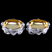 Load image into Gallery viewer, Antique Georgian Solid Silver Salt Cellars Rococo Revival Design - London 1834
