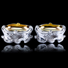 Load image into Gallery viewer, Antique Georgian Solid Silver Salt Cellars Rococo Revival Design - London 1834
