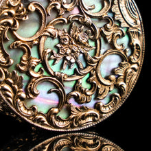 Load image into Gallery viewer, Antique Silver Gilt Pill/Snuff Box with Mother of Pearl - 19th c. - Artisan Antiques
