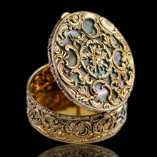 Load image into Gallery viewer, Antique Silver Gilt Pill/Snuff Box with Mother of Pearl - 19th c. - Artisan Antiques
