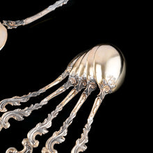 Load image into Gallery viewer, Antique German Solid Silver Icecream Server &amp; Spoons in Rococo Style - c.1900
