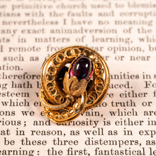 Load image into Gallery viewer, Antique Victorian 18ct Gold Garnet Cabochon Flower Bud Brooch - c.1880
