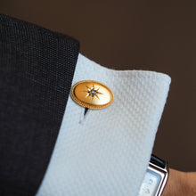 Load image into Gallery viewer, Antique Victorian Diamond &amp; 14ct Gold Star Cufflinks - c.1880
