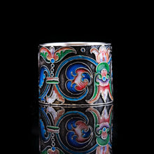 Load image into Gallery viewer, Antique Russian Silver Cloisonne Enamel Scarf/Napkin Ring - c.1900
