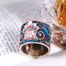 Load image into Gallery viewer, Antique Russian Silver Cloisonne Enamel Scarf/Napkin Ring - c.1900
