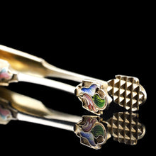 Load image into Gallery viewer, Antique Russian Silver Enamel Sugar Tongs Cloisonne- Maria Semenova c.1900 - Artisan Antiques
