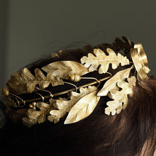 Load image into Gallery viewer, Antique Solid Silver Gilt Crown Foliate Wreath with Laurel/Acorn Leaves - 19th Century
