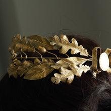 Load image into Gallery viewer, Antique Solid Silver Gilt Crown Foliate Wreath with Laurel/Acorn Leaves - 19th Century
