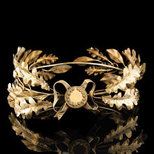 Load image into Gallery viewer, Antique Solid Silver Gilt Crown Foliate Wreath with Laurel/Acorn Leaves - 19th Century
