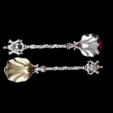 Load image into Gallery viewer, Antique Solid Silver Pair of Spoons, Salters Company - Smith, Nicholson &amp; Co 1858
