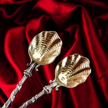 Load image into Gallery viewer, Antique Solid Silver Pair of Spoons, Salters Company - Smith, Nicholson &amp; Co 1858
