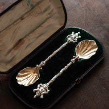 Load image into Gallery viewer, Antique Solid Silver Pair of Spoons, Salters Company - Smith, Nicholson &amp; Co 1858
