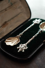 Load image into Gallery viewer, Antique Solid Silver Pair of Spoons, Salters Company - Smith, Nicholson &amp; Co 1858
