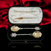 Load image into Gallery viewer, Antique Solid Silver Pair of Spoons, Salters Company - Smith, Nicholson &amp; Co 1858
