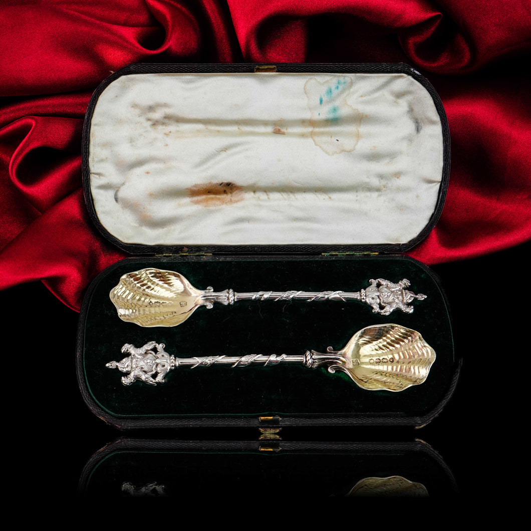 Antique Solid Silver Pair of Spoons, Salters Company - Smith, Nicholson & Co 1858