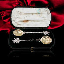 Load image into Gallery viewer, Antique Solid Silver Pair of Spoons, Salters Company - Smith, Nicholson &amp; Co 1858
